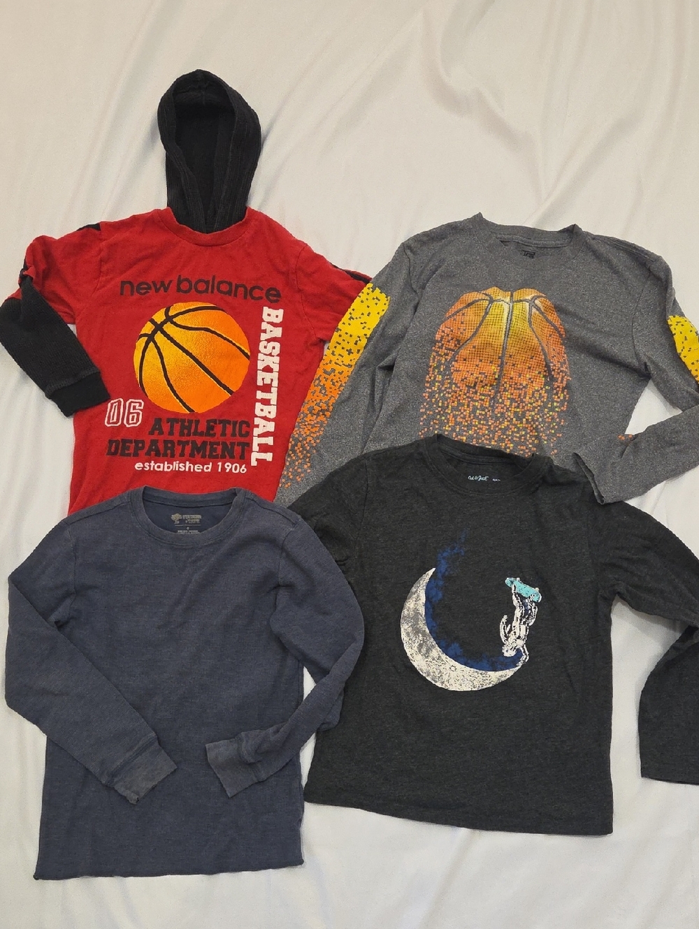New Balance, Cat And Jack, And More Bundle Of Size 6-7 Long Sleeve Shirts